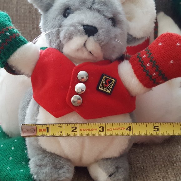 Vintage Christmas Plush Bear Abearham & Straus the Mouse Holiday '87 - Picture 9 of 16
